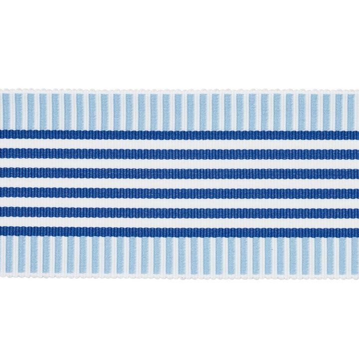 Keket Stripe Tape Blues 81690 by Schumacher Designer Trim Victor Glemaud - Swanky Fabrics -