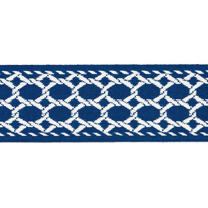 Lattice Indoor/Outdoor Tape Navy 82820 by Schumacher Designer Trim Swing Time Indoor/Outdoor 3.38" - Swanky Fabrics -