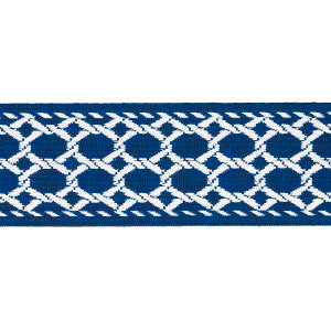 Lattice Indoor/Outdoor Tape Navy 82820 by Schumacher Designer Trim