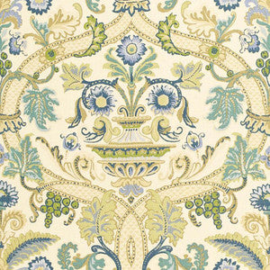 Fontenay Vase Porcelain Blue 173321 by Schumacher Designer Fabric