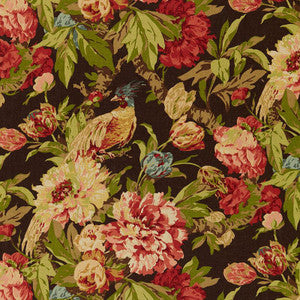 Ashbourne Peony Chestnut 173830 by Schumacher Designer Fabric