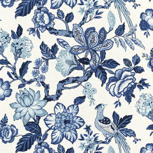 Huntington Gardens Bleu Marine 175560 by Schumacher Designer Fabric