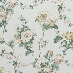 Betty Chintz Celadon 178402 by Schumacher Designer Fabric