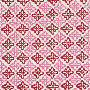 Pattee Hand Block Print Pink 179300 by Schumacher Designer Fabric