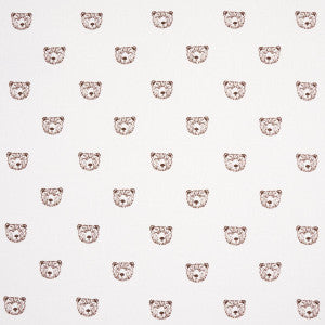 Bear High Performance Print Ivory 180470 by Schumacher Designer Fabric