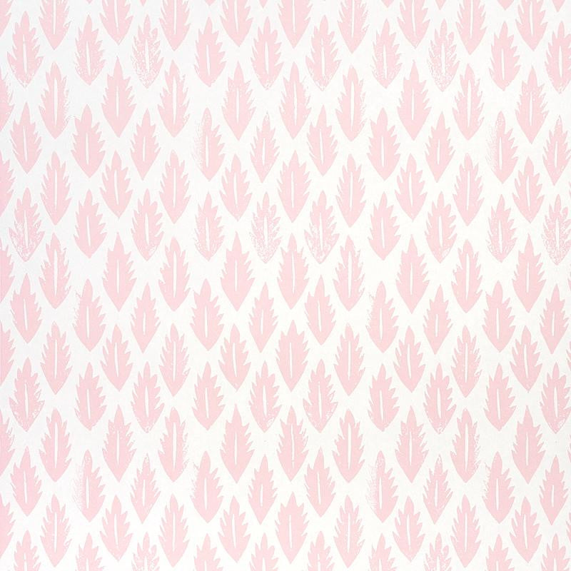 Leaf Pink 5011151 by Schumacher Designer Wallpaper Molly Mahon 10.25" - Swanky Fabrics -