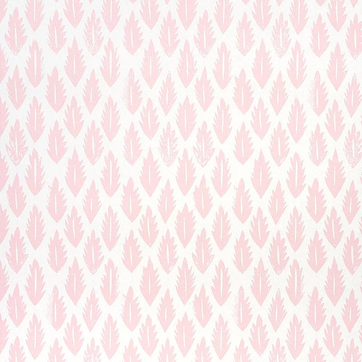 Leaf Pink 5011151 by Schumacher Designer Wallpaper Molly Mahon 10.25" - Swanky Fabrics -