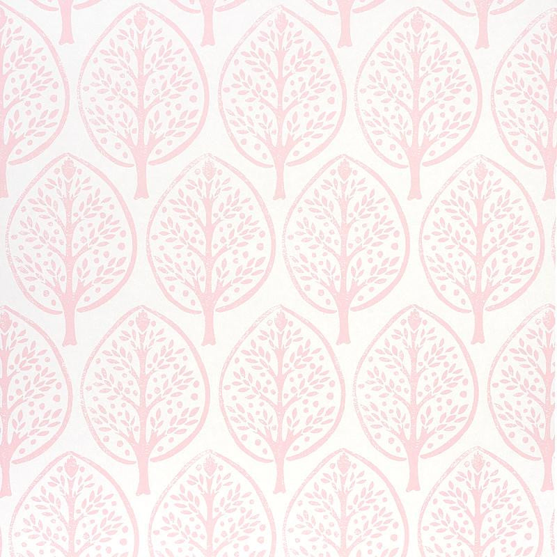 Tree Pink 5011181 by Schumacher Designer Wallpaper Molly Mahon 10.25" - Swanky Fabrics -