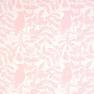 Bird & Bee Pink 5011191 by Schumacher Designer Wallpaper