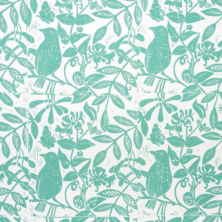 Bird & Bee Seaglass 5011192 by Schumacher Designer Wallpaper Molly Mahon 20.5" - Swanky Fabrics -