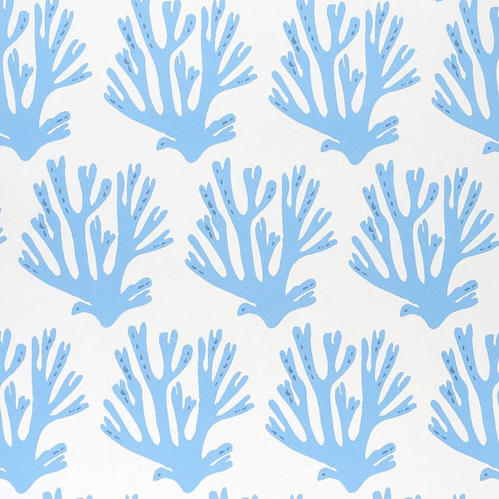 Coral Blue 5011201 by Schumacher Designer Wallpaper Molly Mahon 6.88" - Swanky Fabrics -