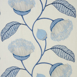 Celinda Embroidery Blue 78301 by Schumacher Designer Fabric