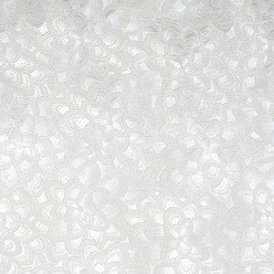 Lotus Embroidery Pearl 78341 by Schumacher Designer Fabric