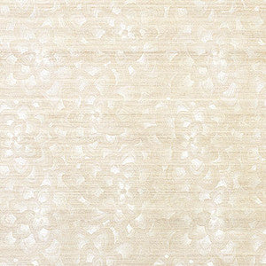 Lotus Embroidery Sisal Ivory 5011210 by Schumacher Designer Wallpaper