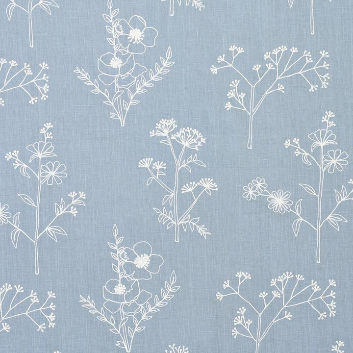 Lisbeth Embroidery Blue 78360 by Schumacher Designer Fabric Exquisite Embroideries 17.38" - Swanky Fabrics -