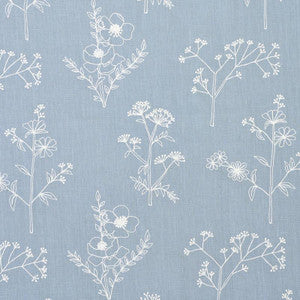 Lisbeth Embroidery Blue 78360 by Schumacher Designer Fabric