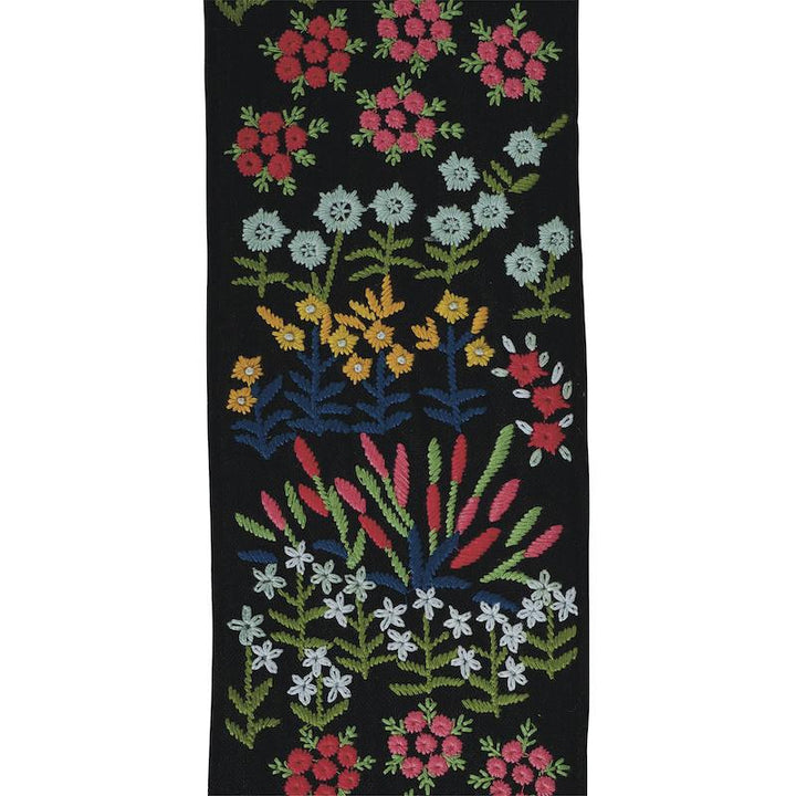 Lula Embroidered Tape Black 79312 by Schumacher Designer Trim Exquisite Embroideries - Swanky Fabrics -