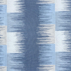 Sunburst Stripe Embroidery Blues 78402 by Schumacher Designer Fabric