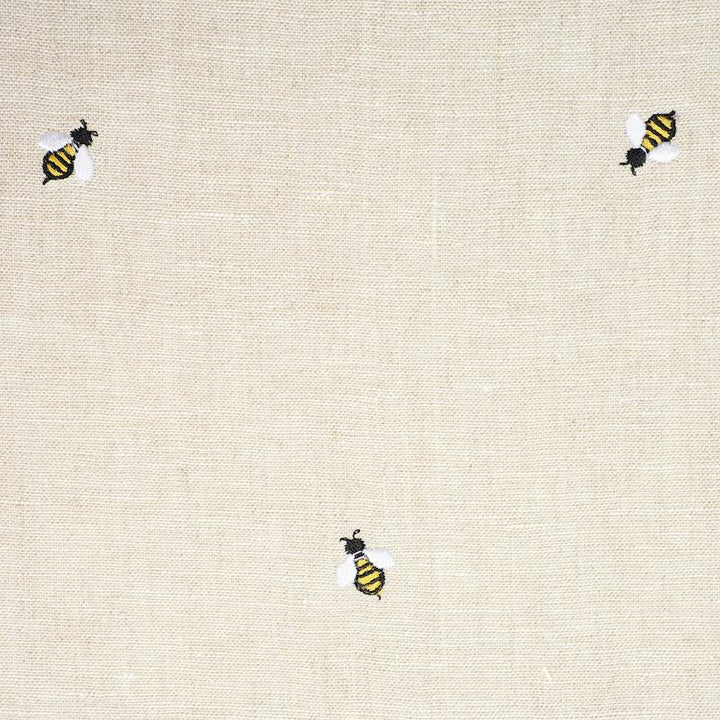 Honey Bee Embroidery Natural 78420 by Schumacher Designer Fabric Exquisite Embroideries 11.0" - Swanky Fabrics -
