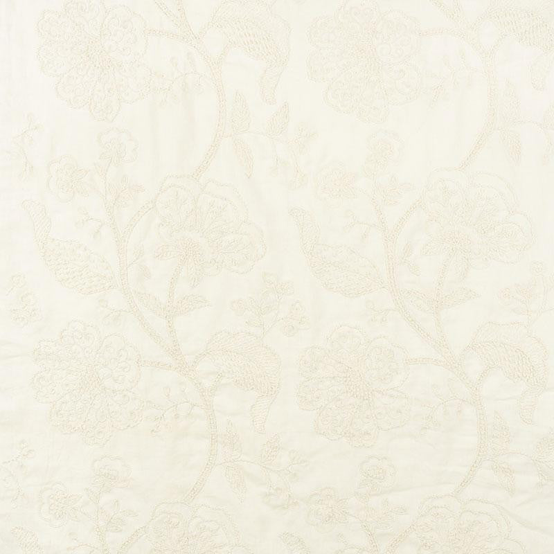 Full Bloom Embroidery Cream 70811 by Schumacher Designer Fabric Contemporary Embroideries 26.0" - Swanky Fabrics -