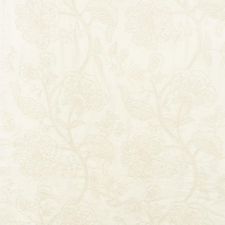 Full Bloom Embroidery Cream 70811 by Schumacher Designer Fabric Contemporary Embroideries 26.0" - Swanky Fabrics -