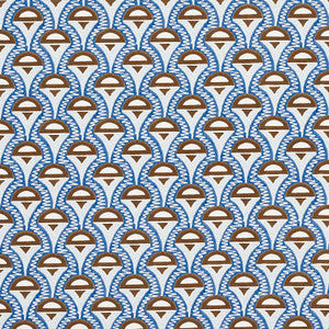 Abelino Blue & Brown 179581 by Schumacher Designer Fabric