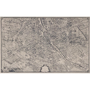 La Cite Ebony On Cream 511450 by Schumacher Designer Wallpaper