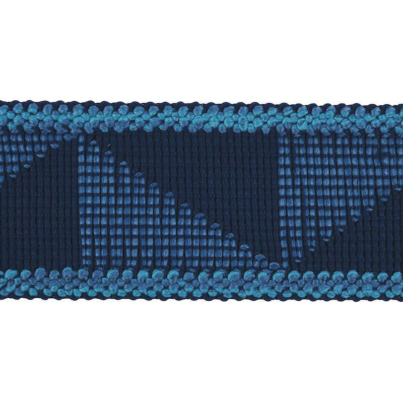 Teague Tape Indoor/Outdoor Blue 78530 by Schumacher Designer Trim Indoor/Outdoor Prints & Wovens V - Swanky Fabrics -