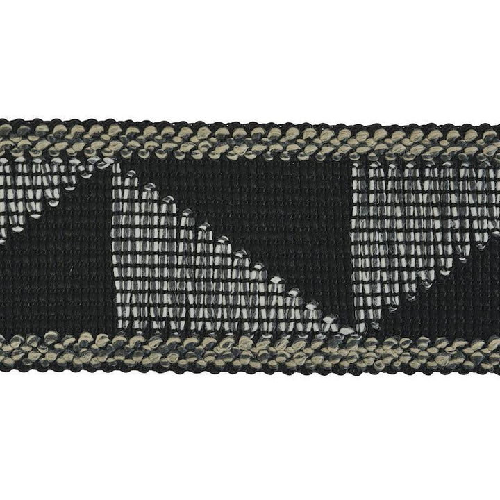 Teague Tape Indoor/Outdoor Black 78532 by Schumacher Designer Trim Indoor/Outdoor: Prints & Wovens - Swanky Fabrics -