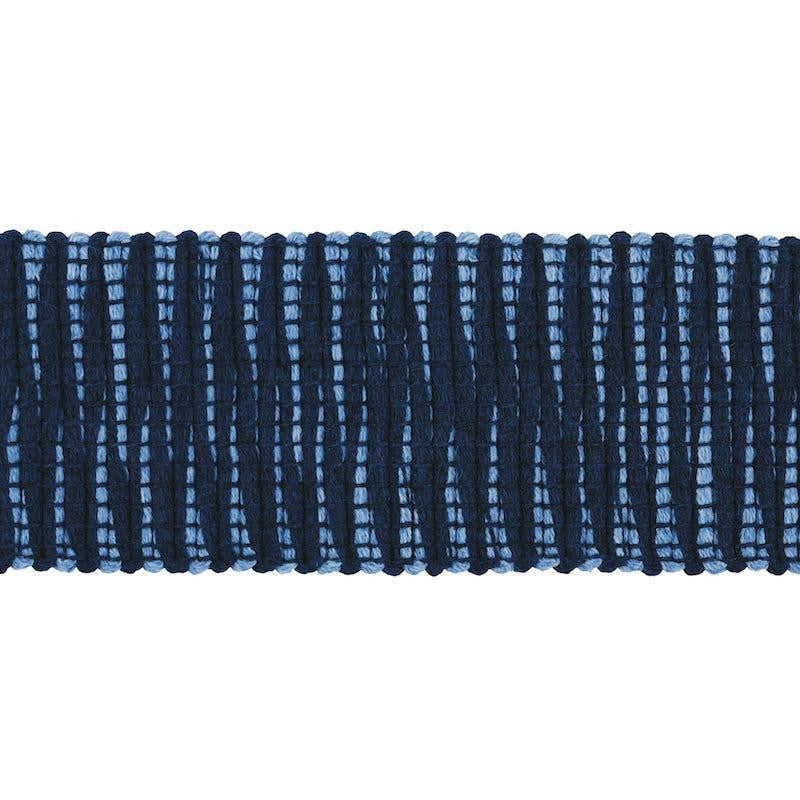 Pierce Tape Indoor/Outdoor Blue 79412 by Schumacher Designer Trim Indoor/Outdoor: Prints & Wovens - Swanky Fabrics -