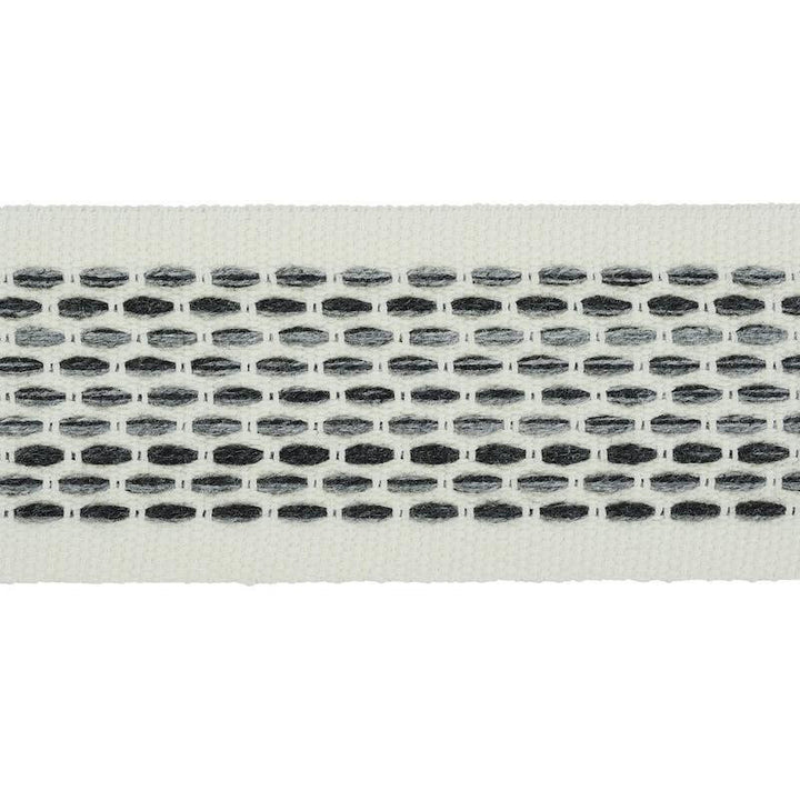 Portola Tape Indoor/Outdoor Charcoal 79422 by Schumacher Designer Trim Indoor/Outdoor: Prints & Wovens - Swanky Fabrics -