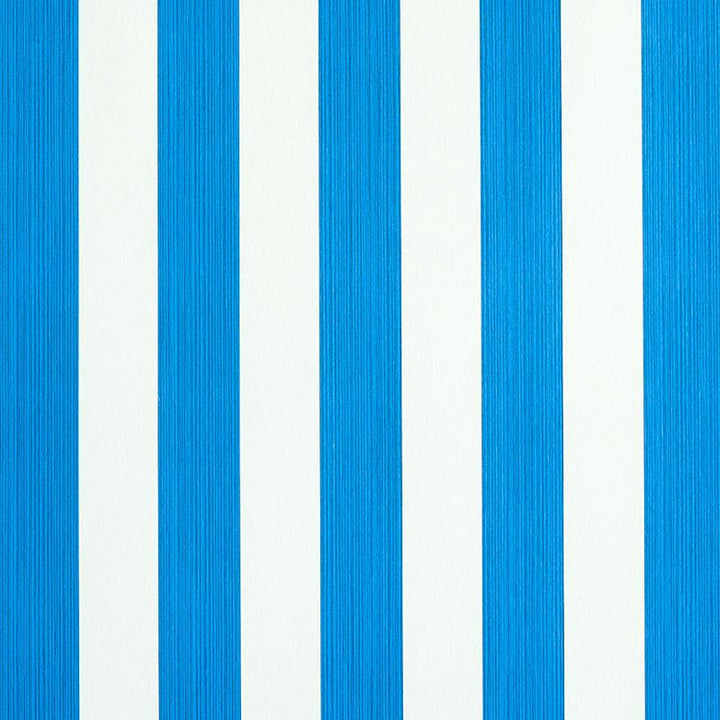 Edwin Stripe Medium Cobalt 5011886 by Schumacher Designer Wallpaper Stripe Wallcovering Collection 2.44" - Swanky Fabrics -