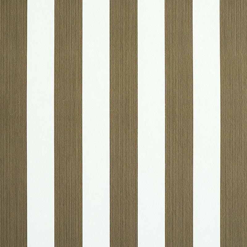 Edwin Stripe Medium Mushroom 5011899 by Schumacher Designer Wallpaper Stripe Wallcovering Collection 2.44" - Swanky Fabrics -