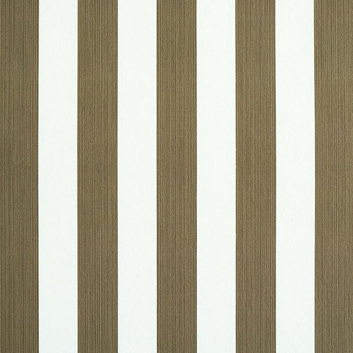 Edwin Stripe Medium Mushroom 5011899 by Schumacher Designer Wallpaper Stripe Wallcovering Collection 2.44" - Swanky Fabrics -