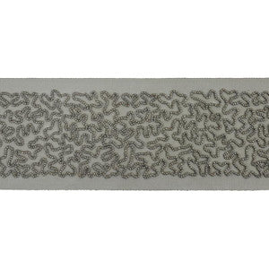 Vermicelli Beaded Tape Gunmetal 77480 by Schumacher Designer Trim