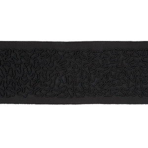 Vermicelli Beaded Tape Black 77482 by Schumacher Designer Trim