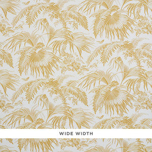 Toile Tropique Gold 5011480 by Schumacher Designer Wallpaper