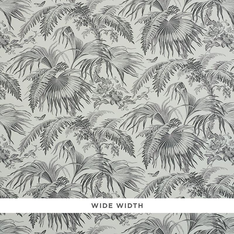 Toile Tropique Black 5011481 by Schumacher Designer Wallpaper Jill Lasersohn 18.0" - Swanky Fabrics -