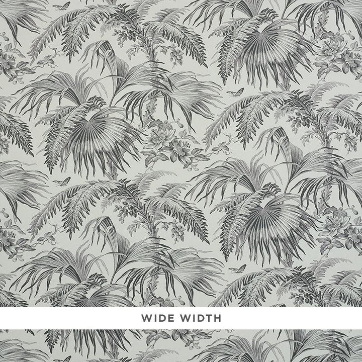 Toile Tropique Black 5011481 by Schumacher Designer Wallpaper Jill Lasersohn 18.0" - Swanky Fabrics -