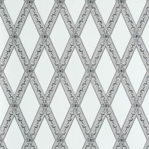 Les Losanges Toile Carbon 5011361 by Schumacher Designer Wallpaper
