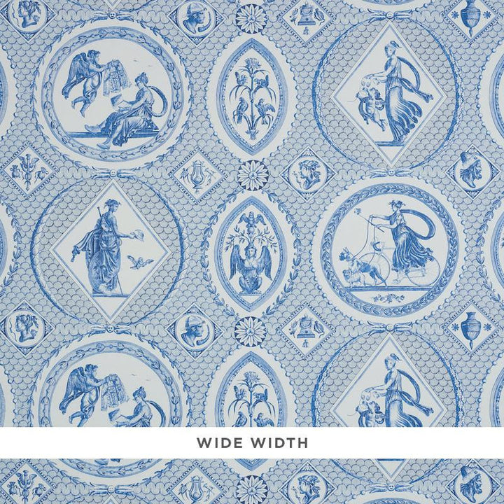 Les Scenes Contemporaines Blue 5011490 by Schumacher Designer Wallpaper Jill Lasersohn 38.5" - Swanky Fabrics -