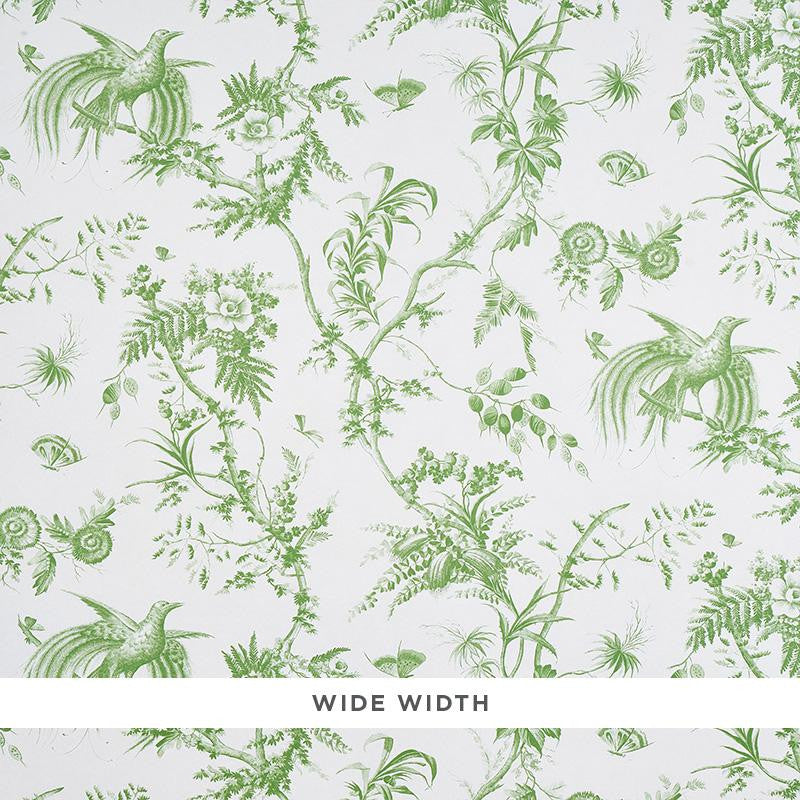 Toile De La Prairie Green 5011710 by Schumacher Designer Wallpaper Jill Lasersohn 26.88" - Swanky Fabrics -