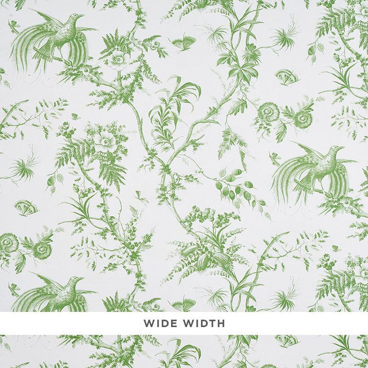 Toile De La Prairie Green 5011710 by Schumacher Designer Wallpaper Jill Lasersohn 26.88" - Swanky Fabrics -