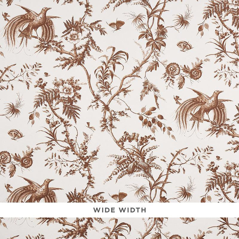 Toile De La Prairie Brown 5011712 by Schumacher Designer Wallpaper Jill Lasersohn 26.88" - Swanky Fabrics -