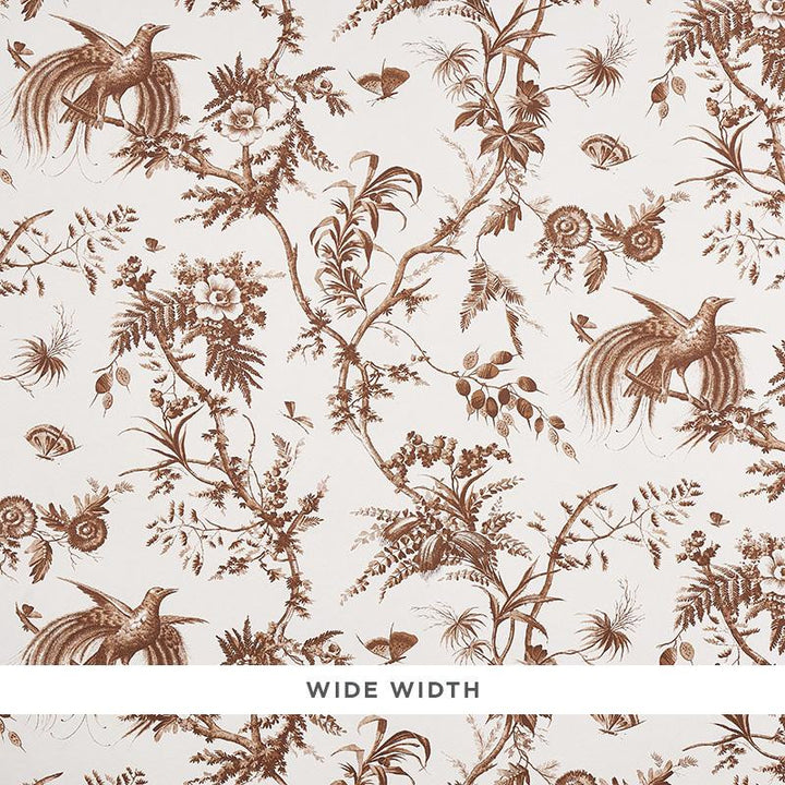 Toile De La Prairie Brown 5011712 by Schumacher Designer Wallpaper Jill Lasersohn 26.88" - Swanky Fabrics -