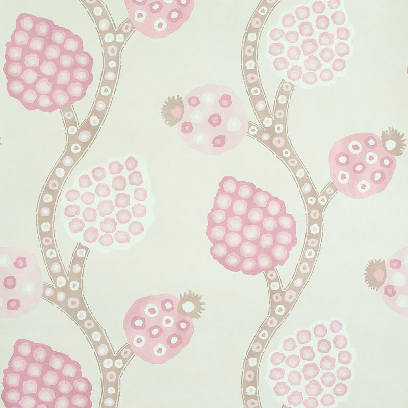 Annabel Warp Print Rose 5011770 by Schumacher Designer Wallpaper Perennial Favorites 27.0" - Swanky Fabrics -