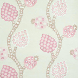 Annabel Warp Print Rose 5011770 by Schumacher Designer Wallpaper