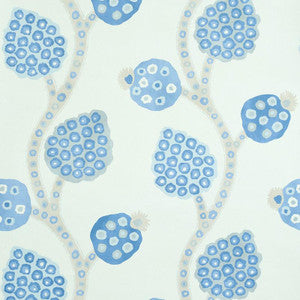 Annabel Warp Print Blue 5011771 by Schumacher Designer Wallpaper