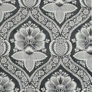 Villandry Damask Print Black 5011752 by Schumacher Designer Wallpaper