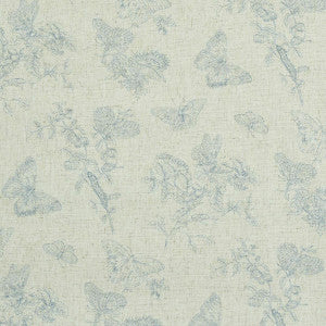 Baudin Butterfly Linen Blue 5011831 by Schumacher Designer Wallpaper